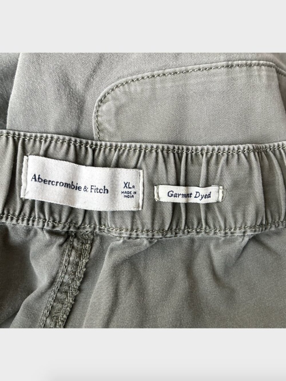 Abercrombie & Fitch Olive Green Baggy Cargo Pull-On Pant - Size XL - Picture 12 of 12